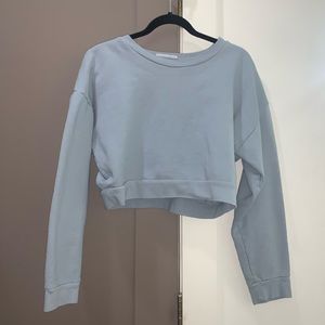 Reformation S Cropped Baby Blue Sweatshirt